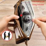 BULL CAPTAIN QB06 Retro First-Layer-Rindsleder-Anti-Diebstahl-Reißverschluss-Geldbörse, kurze Führerschein-Münzklammer – Bild 9