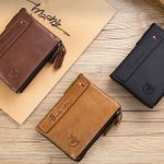 BULL CAPTAIN QB06 Retro First-Layer-Rindsleder-Anti-Diebstahl-Reißverschluss-Geldbörse, kurze Führerschein-Münzklammer – Bild 10