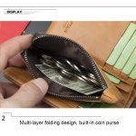 BULL CAPTAIN 03 Großvolumiger, faltbarer Münzclip aus Rindsleder mit Reißverschluss und mehreren Kartenfächern – Bild 7