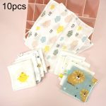 10 Stück/Packung, 25 x 25 cm, doppellagiges, hochdichtes Gaze-Taschentuch, sabberndes Handtuch für Kleinkinder