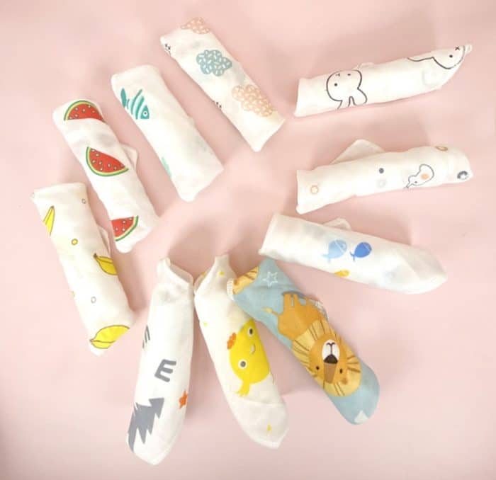 10 Stück/Packung, 25 x 25 cm, doppellagiges, hochdichtes Gaze-Taschentuch, sabberndes Handtuch für Kleinkinder – Bild 2