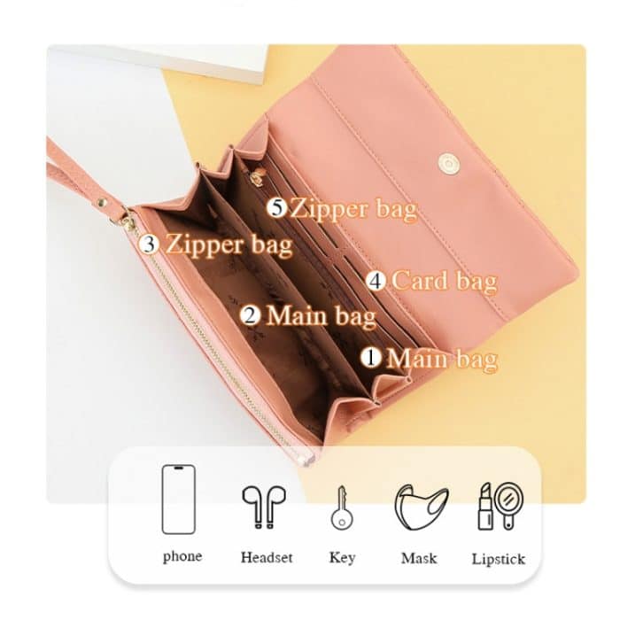 Baellerry N8918 Damen-Geldbörse, lang, großes Fassungsvermögen, Magnetschnalle, Clutch, Handytasche – Bild 4