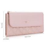 Baellerry N2403 Lange Damenbrieftasche mit mehreren Kartenfächern, großes Fassungsvermögen, dreifach faltbare Clutch, Black, Black White, Pink, Brown – Bild 3