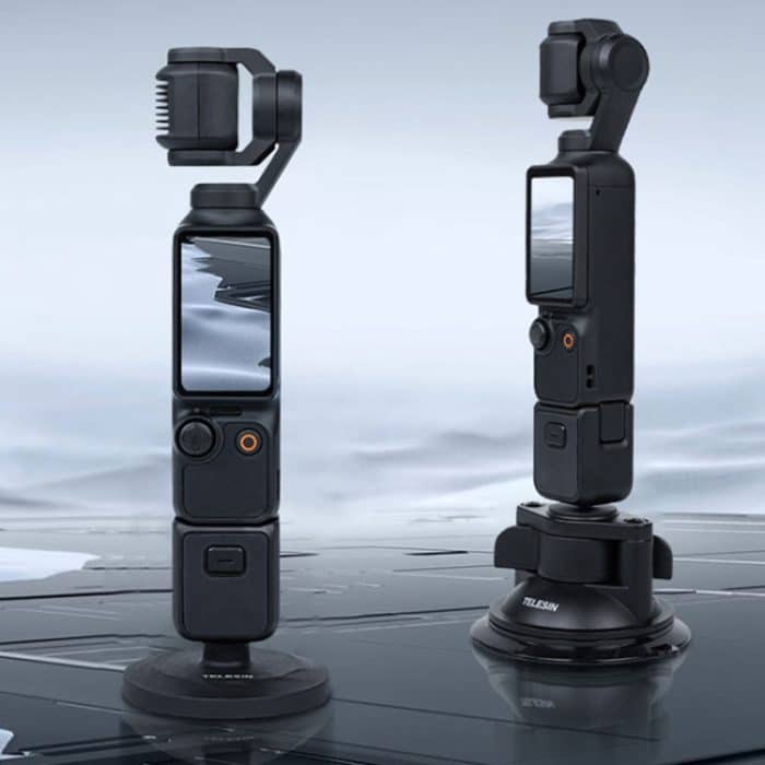 TELESIN Magnetfuß mit 1/4 Zoll Schnittstelle für DJI Pocket 3 / Insta360 Kamera und Smartphones, With Suction Cup Base Set, Without Suction Cup Base – Bild 2