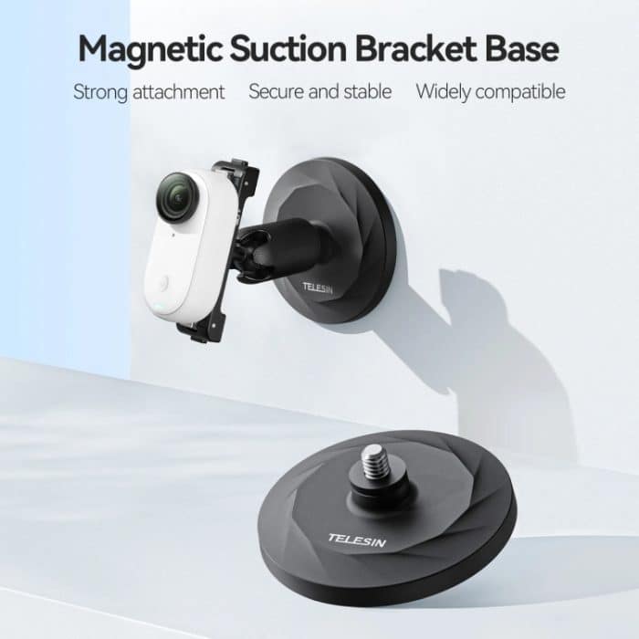 TELESIN Magnetfuß mit 1/4 Zoll Schnittstelle für DJI Pocket 3 / Insta360 Kamera und Smartphones, With Suction Cup Base Set, Without Suction Cup Base – Bild 4