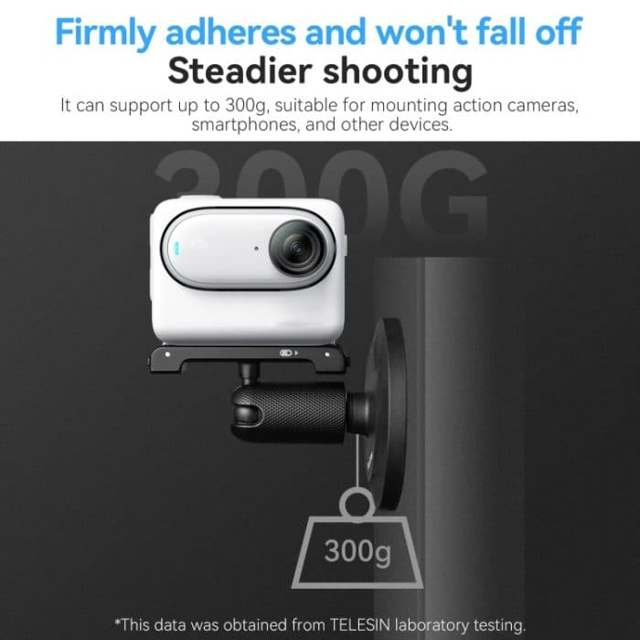 TELESIN Magnetfuß mit 1/4 Zoll Schnittstelle für DJI Pocket 3 / Insta360 Kamera und Smartphones, With Suction Cup Base Set, Without Suction Cup Base – Bild 7