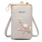Mini bestickte Single-Shoulder-Handytasche, lange Damen-Umhängetasche, Gray, Black, Yellow, Dark Pink, Blue, Pink, Wine Red