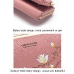 Gestickte, einschultrige Handytasche mit großem Fassungsvermögen, lange Damen-Geldbörse mit Reißverschluss zum Umhängen, Wine Red, Blue, Yellow, Pink, Gray, Dark Pink, Black – Bild 8