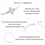 S925 Sterling Silber platiniertes Doppelschicht-Kreuz-Damenarmband – Bild 3