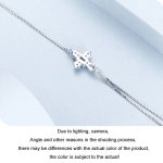 S925 Sterling Silber platiniertes Doppelschicht-Kreuz-Damenarmband – Bild 4