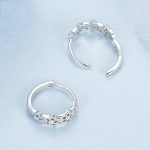 S925 Sterling Silber platinierte funkelnde fünfzackige Stern-Damenohrringe – Bild 2