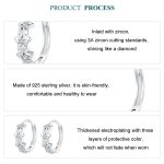 S925 Sterling Silber platinierte funkelnde fünfzackige Stern-Damenohrringe – Bild 4