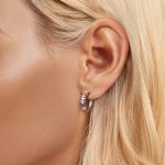 S925 Sterling Silber platinierte funkelnde fünfzackige Stern-Damenohrringe – Bild 6
