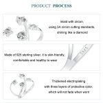 Offener, verstellbarer Doppelschicht-Ring aus S925-Sterlingsilber mit funkelndem Zirkon – Bild 4