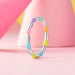 SCR1009 Ring mit Dopaminbohnen-Arrangement, platinierter Ring aus S925-Sterlingsilber – Bild 3