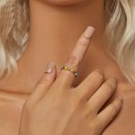 SCR1009 Ring mit Dopaminbohnen-Arrangement, platinierter Ring aus S925-Sterlingsilber – Bild 5