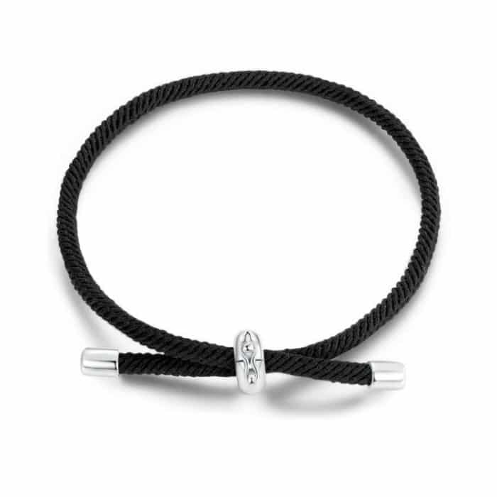 Verstellbares, geflochtenes Basic-Armband aus S925-Sterlingsilber mit Platinbeschichtung – Bild 1