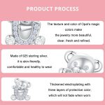 S925 Sterling Silber Valentinstag süßer Bär DIY Perlen – Bild 3