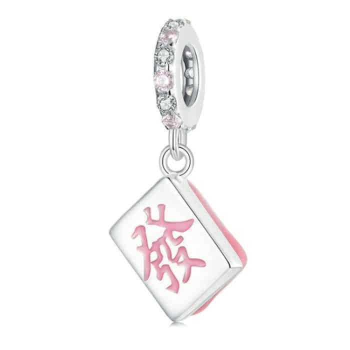 S925 Sterling Silber Lucky Fortune Mahjong DIY Anhänger – Bild 1