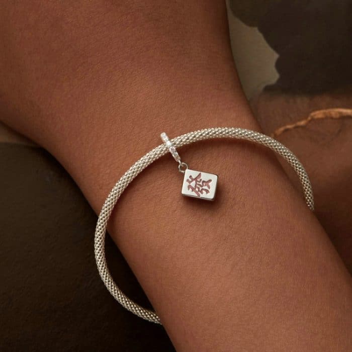 S925 Sterling Silber Lucky Fortune Mahjong DIY Anhänger – Bild 5