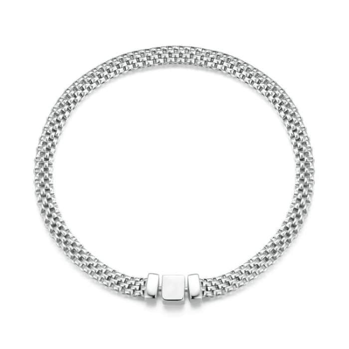TBD0604419901.jpg S925 Sterling Silber platiniertes geflochtenes Basic-Armband – Bild 1