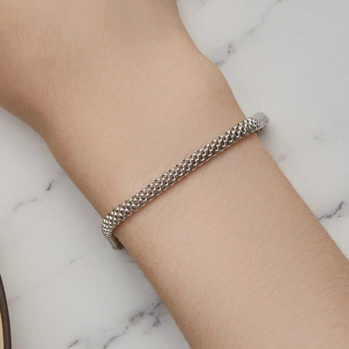 S925 Sterling Silber platiniertes geflochtenes Basic-Armband – Bild 6