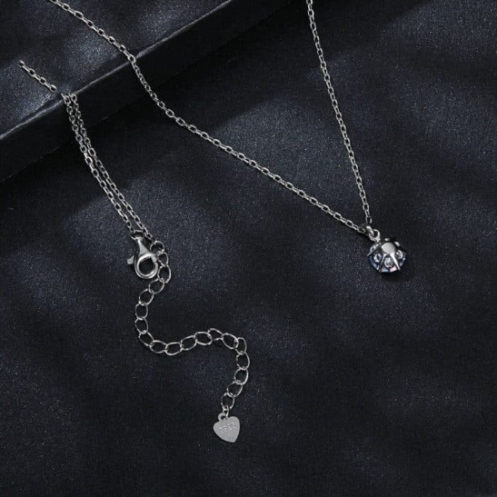 S925 Sterling Silber platinierte blaue Moissanit-Halskette – Bild 4