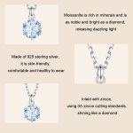 S925 Sterling Silber platinierte blaue Moissanit-Halskette – Bild 5