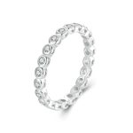 S925 Sterling Silber Funkelnder, mit Moissanit platinierter Ring