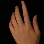 S925 Sterling Silber Funkelnder, mit Moissanit platinierter Ring – Bild 5