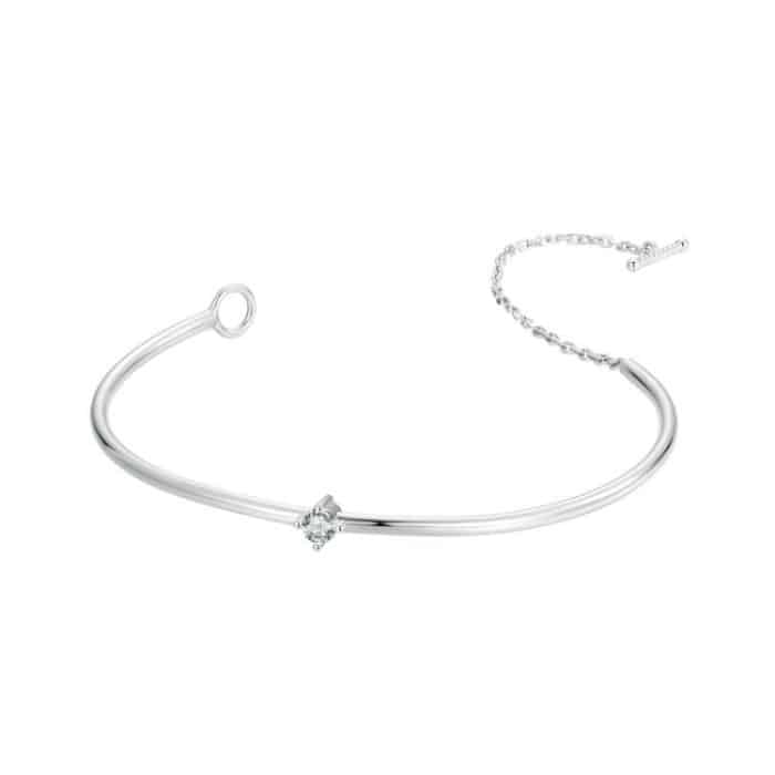 Dünnes Armband aus S925-Sterlingsilber mit platiniertem funkelndem Zirkon – Bild 1
