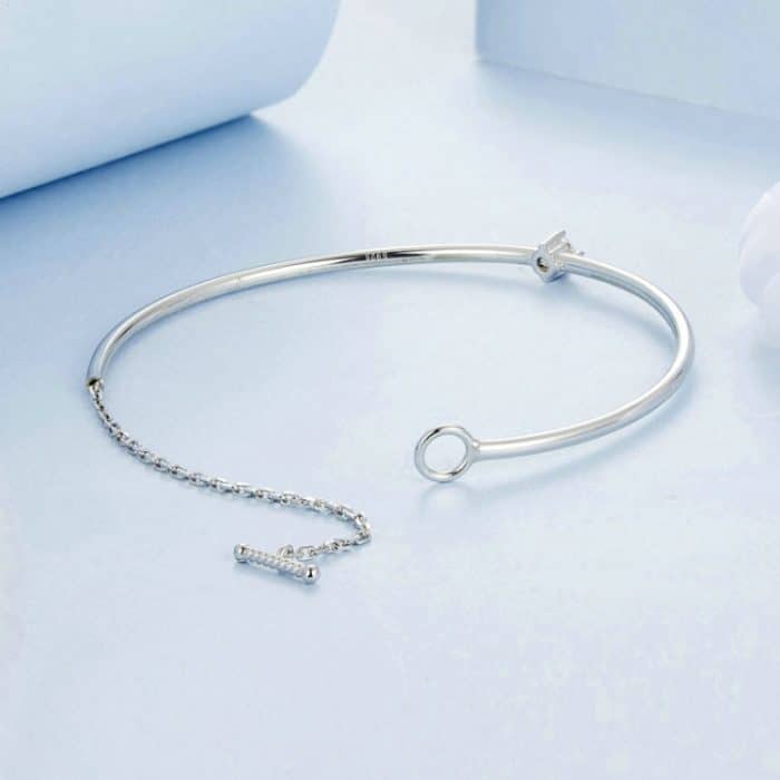 Dünnes Armband aus S925-Sterlingsilber mit platiniertem funkelndem Zirkon – Bild 4