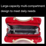 Damenhandtasche aus PU-Leder mit großem Fassungsvermögen und Rautenmuster und hängenden Ornamenten – Bild 6