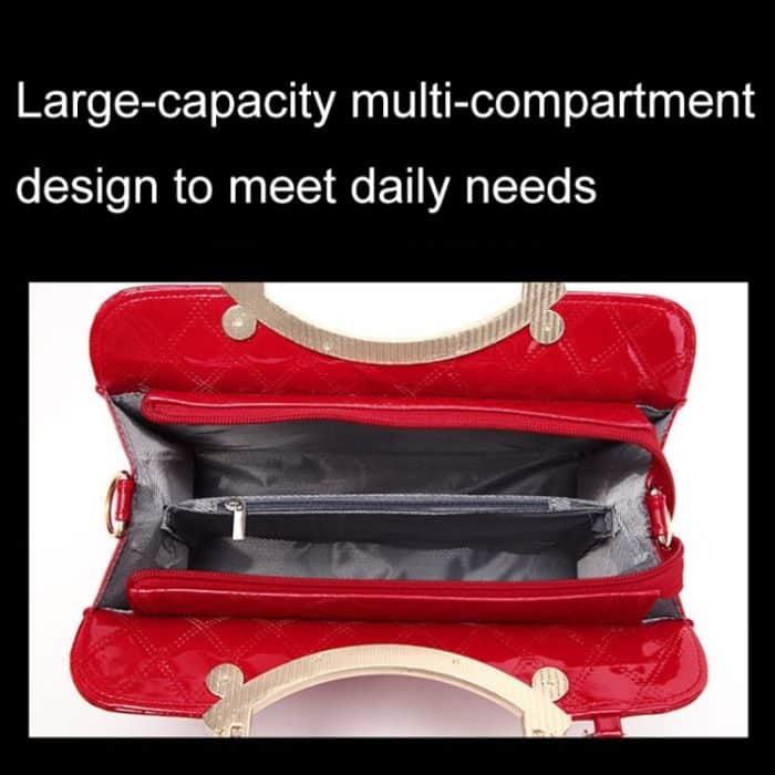 Damenhandtasche aus PU-Leder mit großem Fassungsvermögen und Rautenmuster und hängenden Ornamenten – Bild 6