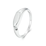 Einfacher, ineinandergreifender Ring aus platiniertem S925-Sterlingsilber