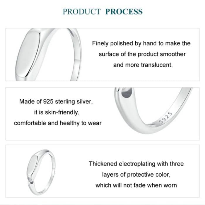 Einfacher, ineinandergreifender Ring aus platiniertem S925-Sterlingsilber – Bild 3