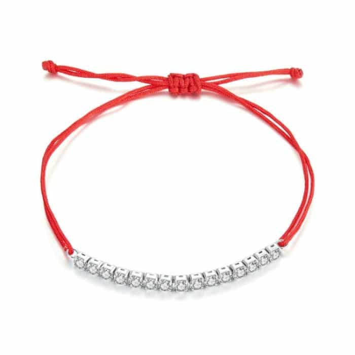 S925 Sterling Silber Zirkon Lucky geflochtenes verstellbares Armband – Bild 1