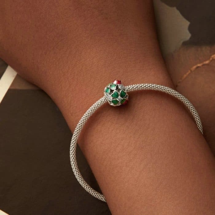 S925 Sterling Silber Sieben Sterne Marienkäfer Vierblättriges Kleeblatt Hohl DIY Perlen – Bild 5