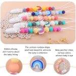Baby Anti-Drop-Kette Schnullerclips Silikon Regenbogenperlen Schnullerhalter Nippelclip, Rainbow Pink, Rainbow Blue, Rainbow Purple – Bild 4