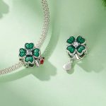 S925 Sterling Silber Sieben-Sterne-Marienkäfer Glückskleeblatt DIY Perlen – Bild 3