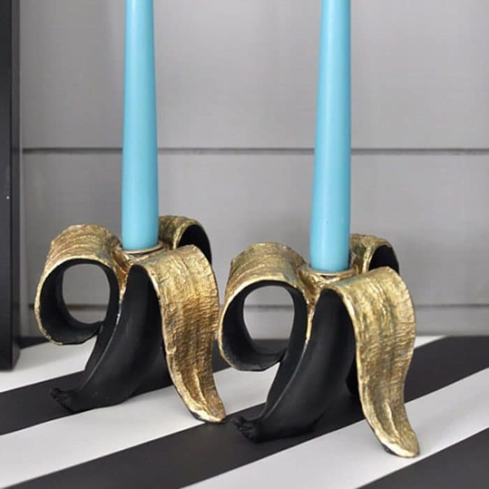 Bananen-Kerzenhalter, Heim-Desktop-Dekoration, Bananenschalen-Kerzenhalter, Kunstharz-Ornament – Bild 5