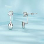 Tropfenförmige Damenohrringe aus S925-Sterlingsilber, platiniert – Bild 3