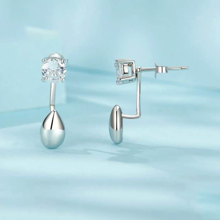 Tropfenförmige Damenohrringe aus S925-Sterlingsilber, platiniert – Bild 3