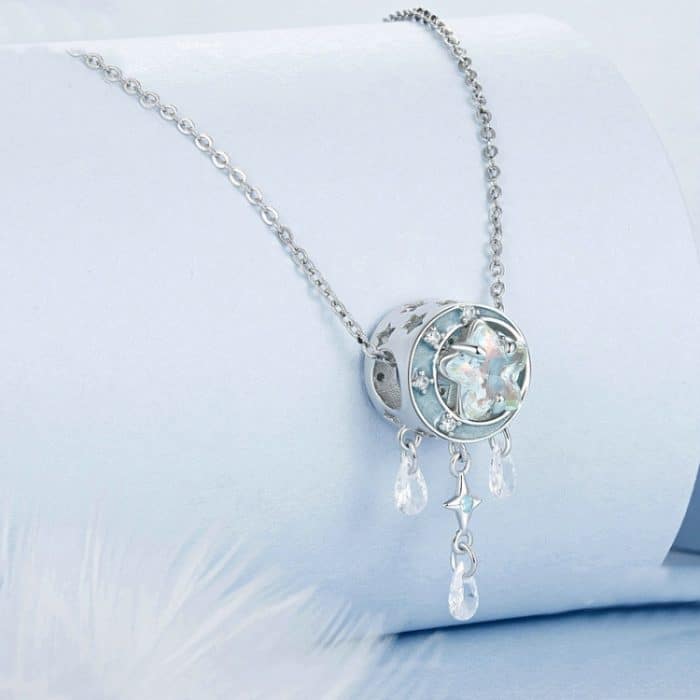 S925 Sterling Silber Stern Mond Traumfänger Quaste DIY Perlen – Bild 2