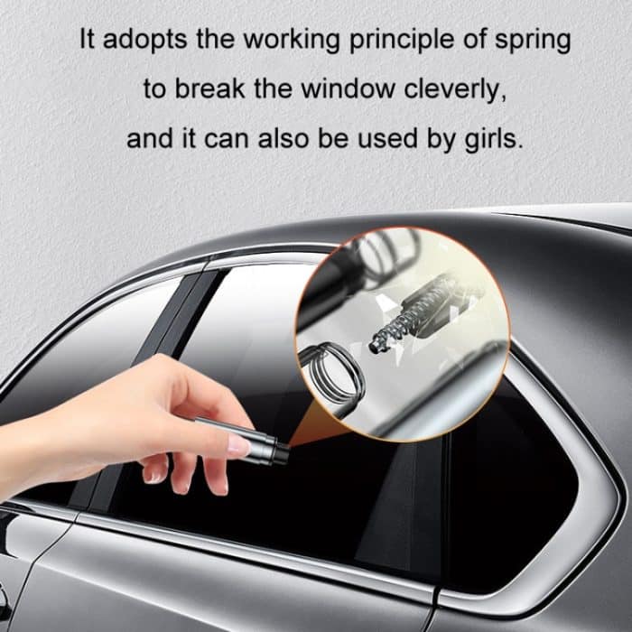 Autoglas-Sicherheitshammer, multifunktionales Notfall-Fluchtwerkzeug, Gray, Silver, Red, Black – Bild 5