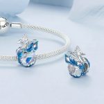 S925 Sterling Silber platinierte bunte Pfauen-DIY-Perlen – Bild 5