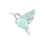 S925 Sterling Silber platinierte Kolibri-Blumen-DIY-Perlen