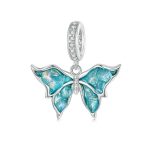 S925 Sterling Silber platiniert Schmetterling DIY Anhänger Perlen