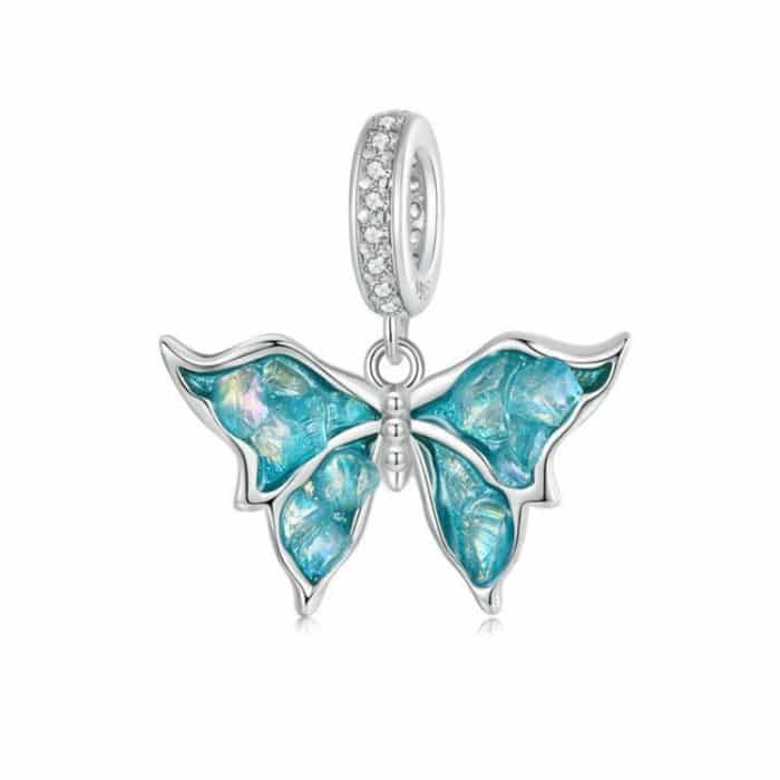 S925 Sterling Silber platiniert Schmetterling DIY Anhänger Perlen – Bild 1