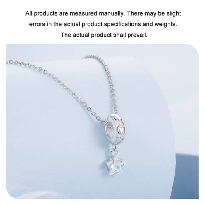 S925 Sterling Silber platinierte Starlight fünfzackige Stern-Silikon-DIY-Perlen – Bild 4